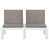 Garden Lounge Bench with Cushion Plastic White