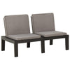 alt="Garden Lounge Bench with Cushion Plastic Grey"