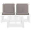 2 Piece Garden Lounge Set with Cushions Plastic White