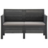 2-Seater Garden Sofa with Cushions Anthracite PP