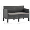 2-Seater Garden Sofa with Cushions Anthracite PP