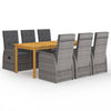 alt="7 Piece Garden Dining Set Grey"