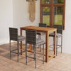 alt="5 Piece Garden Bar Set with Cushions Grey"