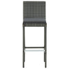 7 Piece Garden Bar Set with Cushions Grey