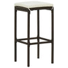5 Piece Garden Bar Set with Cushions Brown