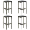 5 Piece Garden Bar Set with Cushions Grey