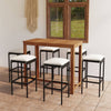 alt="7 Piece Garden Bar Set with Cushions Black""