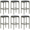 7 Piece Garden Bar Set with Cushions Grey
