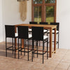 alt="7 Piece Garden Bar Set with Cushions Black"