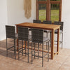 alt="7 Piece Garden Bar Set with Cushions Grey"