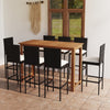 alt="9 Piece Garden Bar Set with Cushions Black""