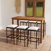 alt="7 Piece Garden Bar Set with Cushions Brown""