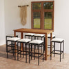 alt="9 Piece Garden Bar Set with Cushions Black"
