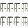 9 Piece Garden Bar Set with Cushions Grey