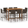 alt="9 Piece Garden Bar Set Brown""
