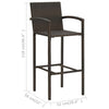 9 Piece Garden Bar Set Brown