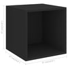 Wall Cabinets 2 pcs Black 37x37x37 cm Chipboard