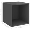 Wall Cabinets 2 pcs High Gloss Grey 37x37x37 cm Chipboard