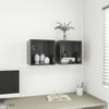 alt="Wall Cabinets 2 pcs High Gloss Grey 37x37x37 cm Chipboard"