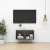alt="Wall-mounted TV Cabinet Grey 37x37x72 cm Chipboard"