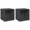 TV Cabinets 2 pcs Grey 37x35x37 cm Chipboard