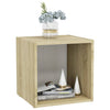 TV Cabinets 4 pcs White and Sonoma Oak 37x35x37 cm Chipboard