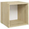 TV Cabinets 4 pcs White and Sonoma Oak 37x35x37 cm Chipboard
