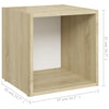 TV Cabinets 4 pcs White and Sonoma Oak 37x35x37 cm Chipboard