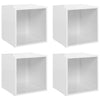 TV Cabinets 4 pcs High Gloss White 37x35x37 cm Chipboard