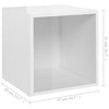 TV Cabinets 4 pcs High Gloss White 37x35x37 cm Chipboard