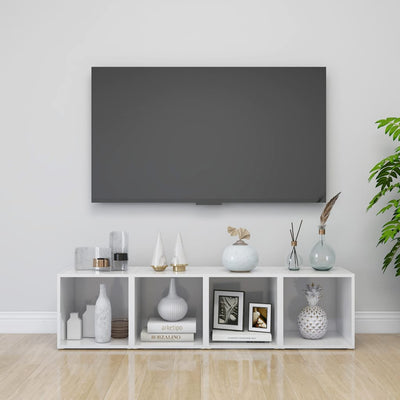alt="TV Cabinets 4 pcs High Gloss White 37x35x37 cm Chipboard"