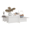 Coffee Tables 2 pcs High Gloss White 111.5x50x33 cm Chipboard
