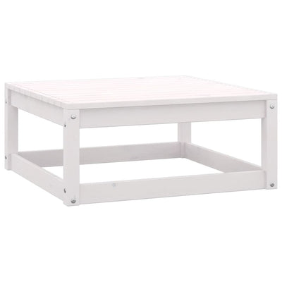 alt="Garden Footstool 70x70x30 cm White Solid Pinewood"