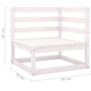3 Piece Garden Lounge Set White Solid Pinewood