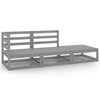 alt="3 Piece Garden Lounge Set Grey Solid Pinewood"