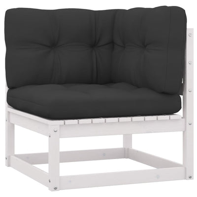 alt="Garden Corner Sofa with Anthracite Cushions Solid Pinewood"