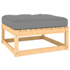 alt="Garden Footstool with Cushion Solid Pinewood"