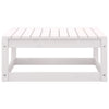 Garden Footstool with Cushion White Solid Pinewood