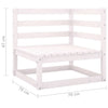 Solid Pinewood Garden Lounge Set 2 Piece with Cushions White
