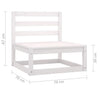 Solid Pinewood Garden Lounge Set 2 Piece with Cushions White