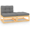 alt="2 Piece Garden Lounge Set with Cushions Solid Pinewood"