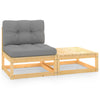alt="2 Piece Garden Lounge Set with Cushions Solid Pinewood"