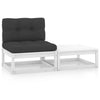 alt="2 Piece Garden Lounge Set with Cushions White Solid Pinewood"
