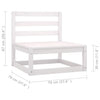 3 Piece Garden Lounge Set with Cushions White Solid Pinewood