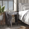Bed Cabinets with Metal Legs 2 pcs High Gloss Grey 40x30x50 cm