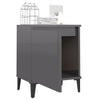 Bed Cabinets with Metal Legs 2 pcs High Gloss Grey 40x30x50 cm