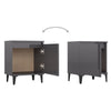 Bed Cabinets with Metal Legs 2 pcs High Gloss Grey 40x30x50 cm