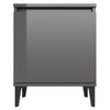 Bed Cabinets with Metal Legs 2 pcs High Gloss Grey 40x30x50 cm