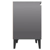 Bed Cabinets with Metal Legs 2 pcs High Gloss Grey 40x30x50 cm