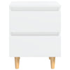 Bed Cabinets & Pinewood Legs 2 pcs High Gloss White 40x35x50cm